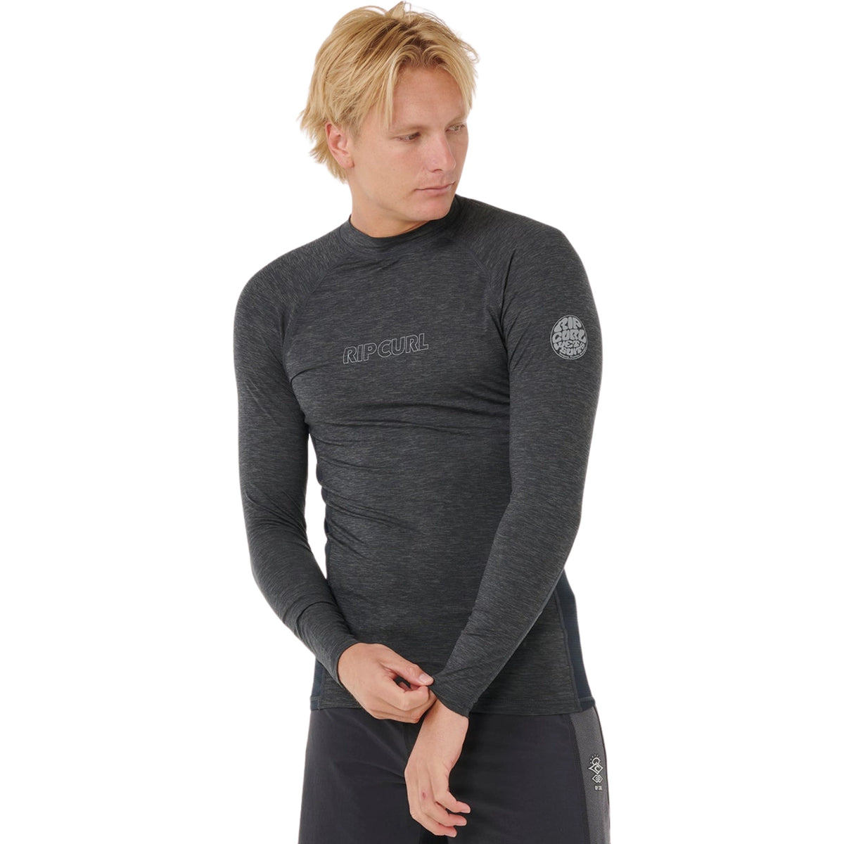 Rip Curl Dawn Patrol UV Rash Vest Long Sleeve Black Marle | Diving Sports Canada | Vancouver