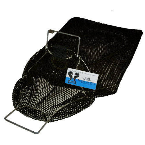 JCS Galvanized Wire Handle Mesh Catch Bag w/ D-Ring 17x28 Black | Diving Sports Canada | Vancouver