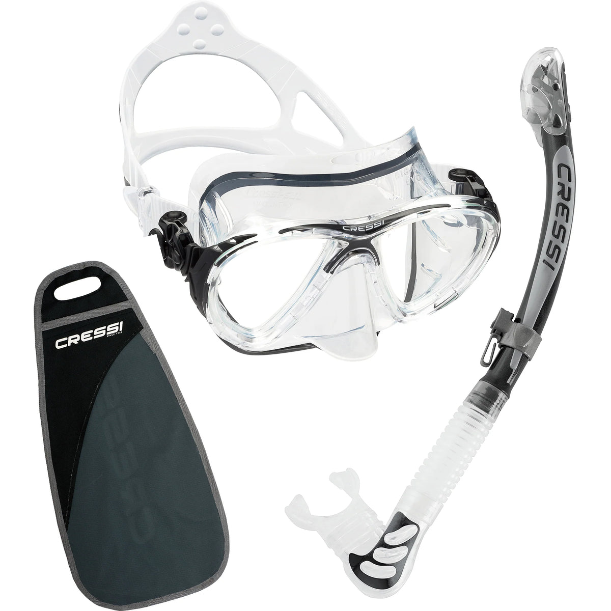 Cressi Big Eyes Evolution & Alpha Ultra Dry Snorkeling Combo Clear/Black