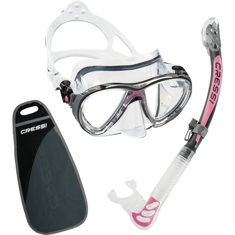 Cressi Big Eyes Evolution & Alpha Ultra Dry Snorkeling Combo Pink