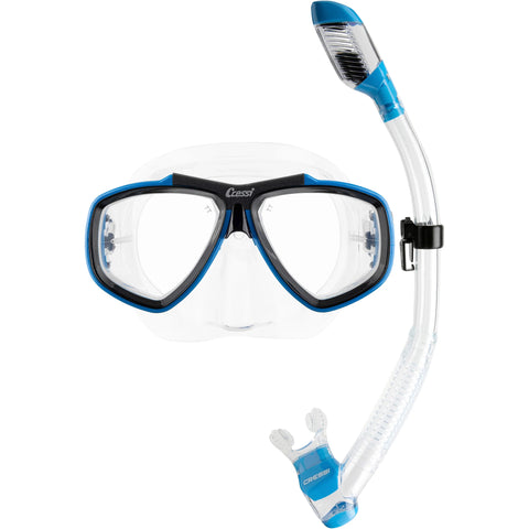 Cressi Focus & Supernova Dry Snorkeling Combo Blue | Diving Sports Canada | Vancouver