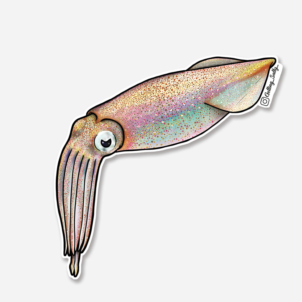 Getting Salty Opalescent Squid Sticker | Diving Sports Canada | Vancouver