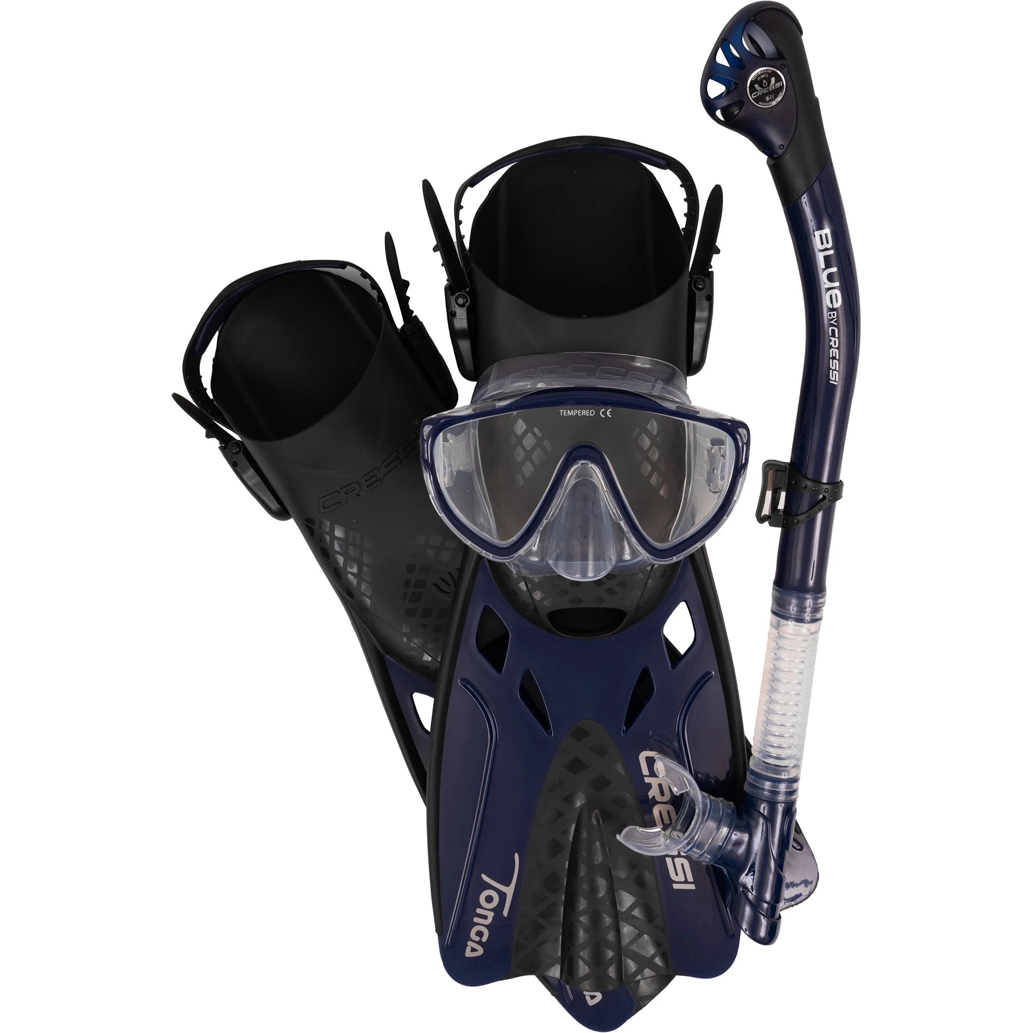 Cressi Tino Adventure Snorkeling Set Clear/Blue Navy | Diving Sports Canada | Vancouver