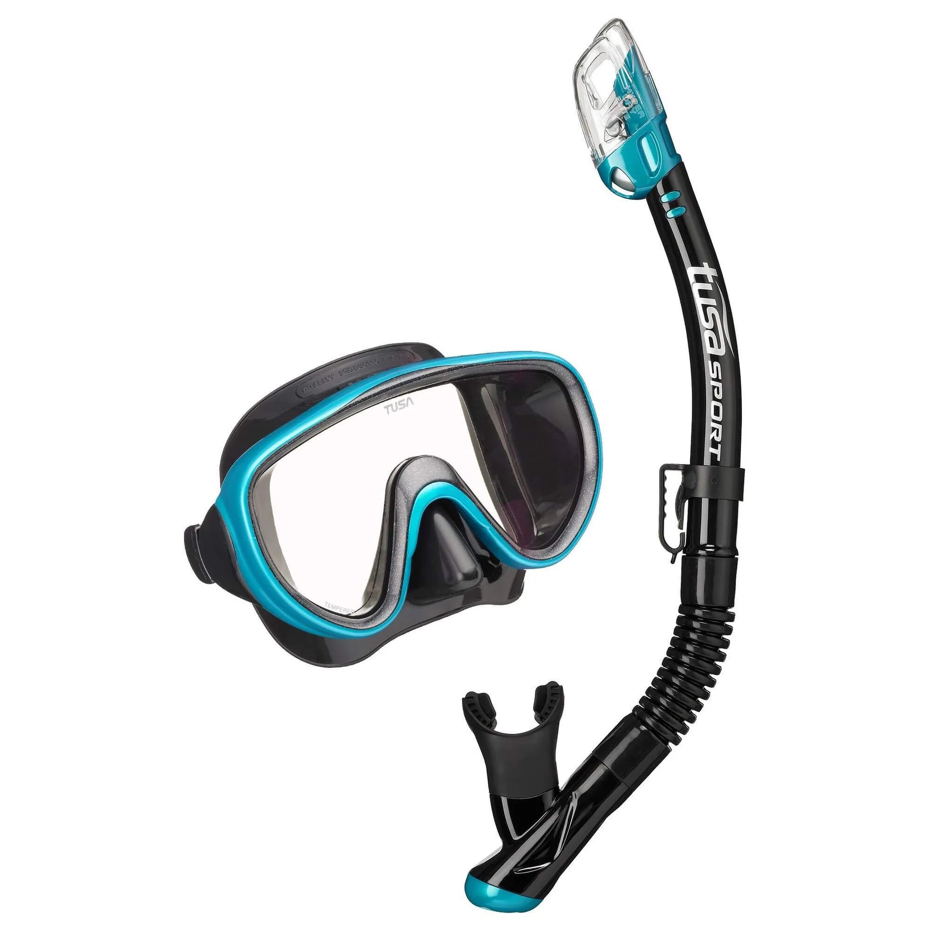 Tusa Serene Sport Mask and Snorkel Combo Black/Ocean Green | Diving Sports Canada | Vancouver