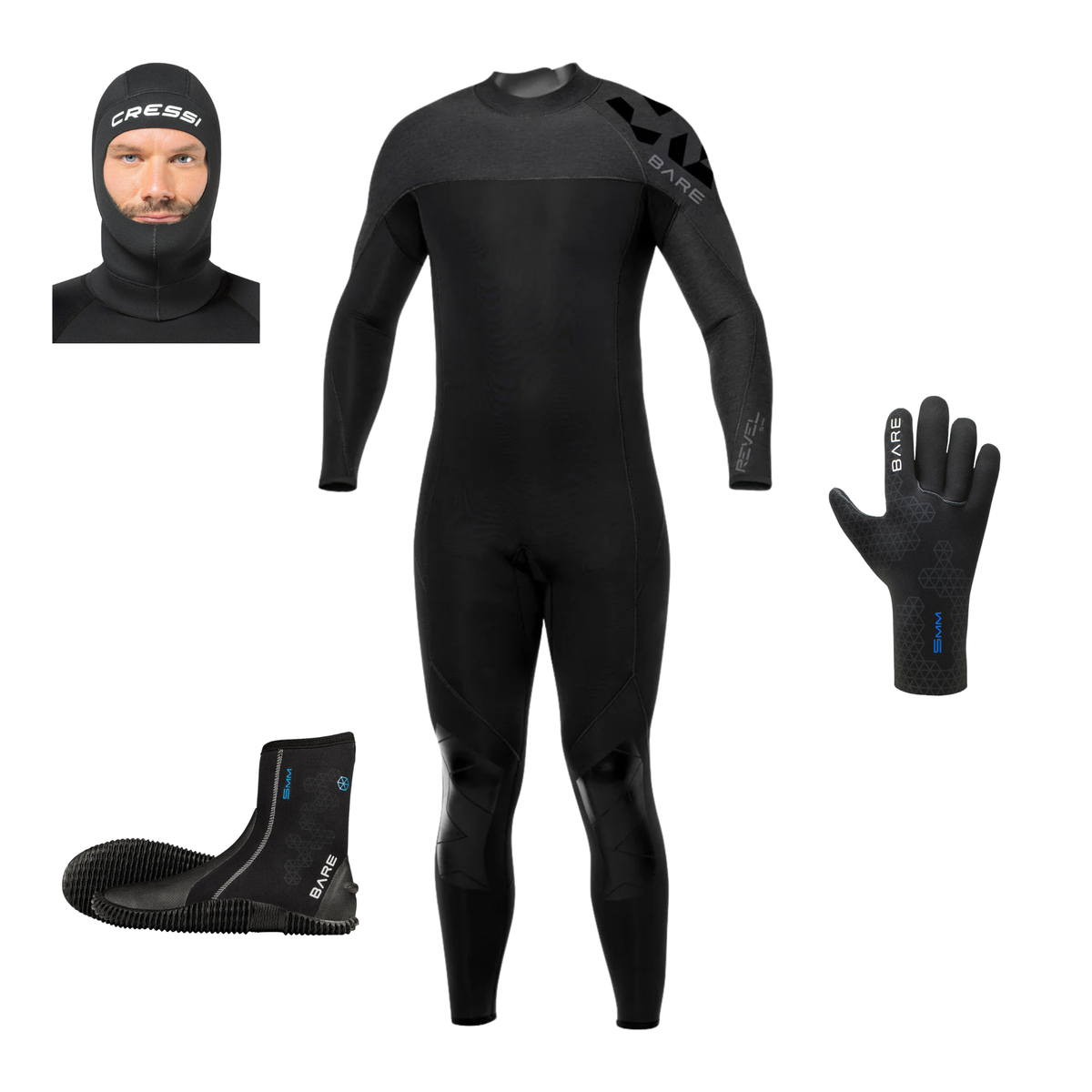 Bare Revel 5mm Men's Full Wetsuit Package | Diving Sports Canada | Vancouver