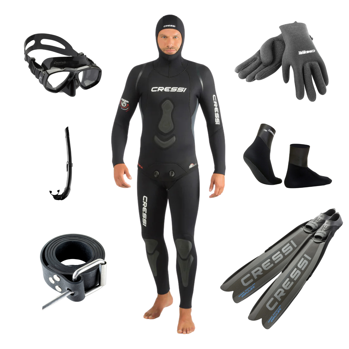 Cressi 7mm Start Up Freediving Unisex Package