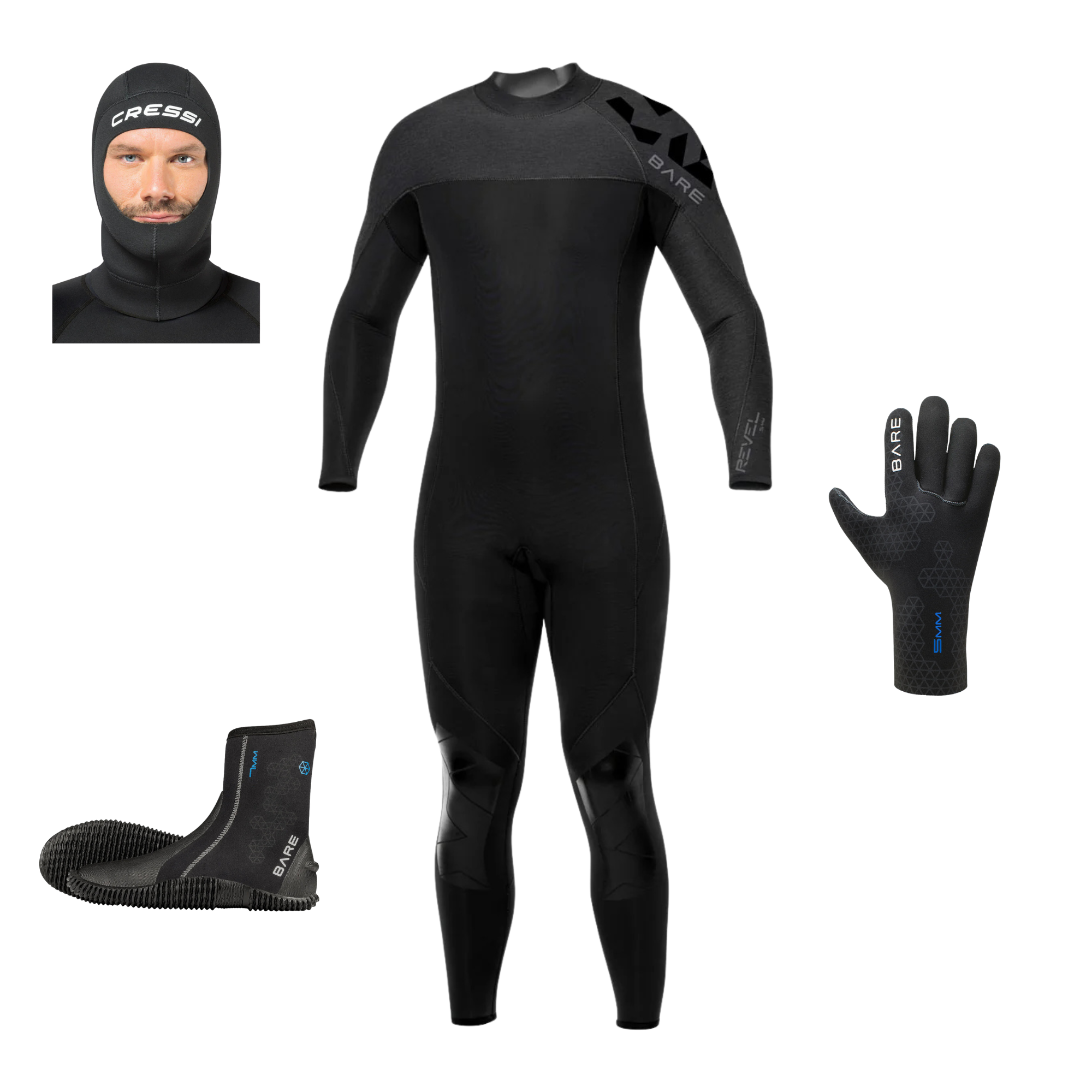 Bare Revel 7mm Men's Full Wetsuit Package | Diving Sports Canada | Vancouver