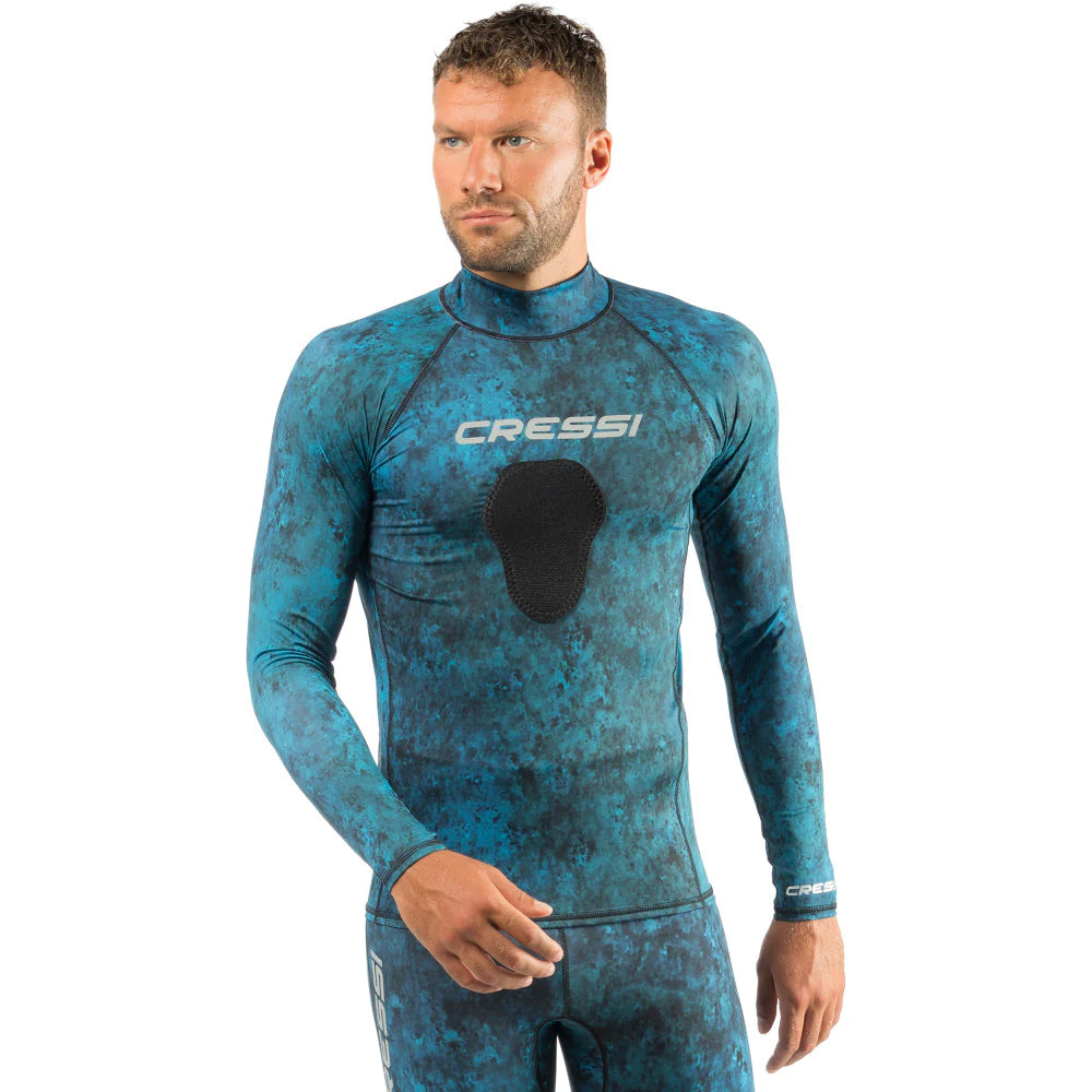 Cressi Hunter Rash Guard Top Blue Camo
