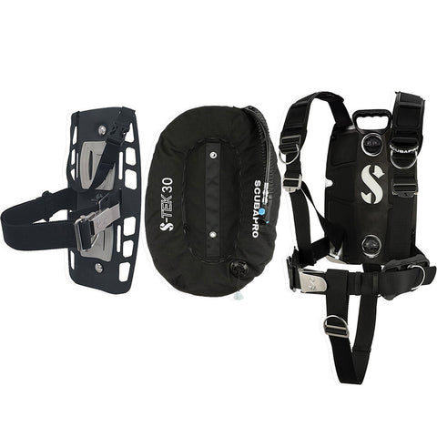Scubapro S-TEK Donut Wing 30 + Pro Harness SS + Single Tank Adapter