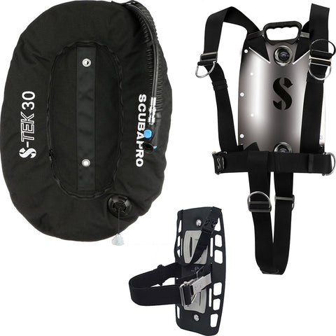 Scubapro S-TEK Donut Wing 30 + Pure Harness SS + Single Tank Adapter