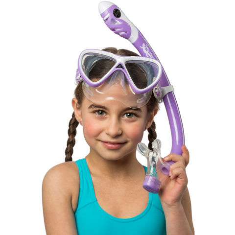 Cressi Pegaso & Iguana Dry Junior Set lilac/white | Diving Sports Canada